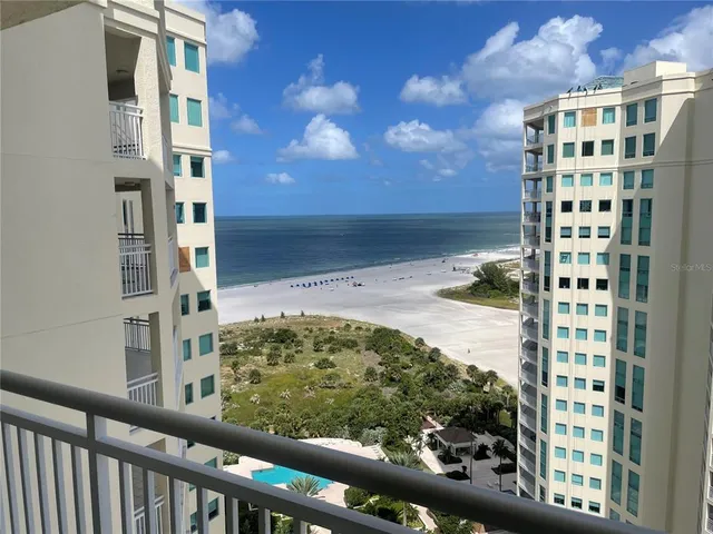 a view of a lake and city