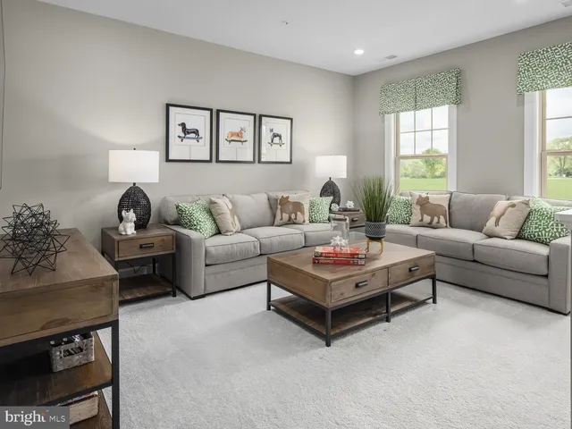 a living room with furniture and a couch