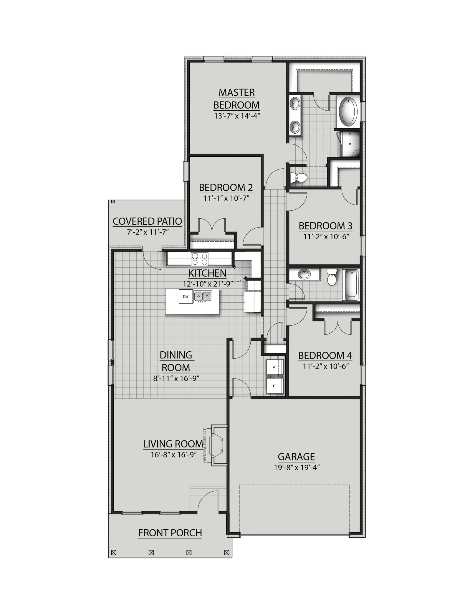 46 Hydrangea Boulevard Freeport, FL 32439 - Photo 3 of 3 OAKSTONE A-B-G-H - Floor Plan