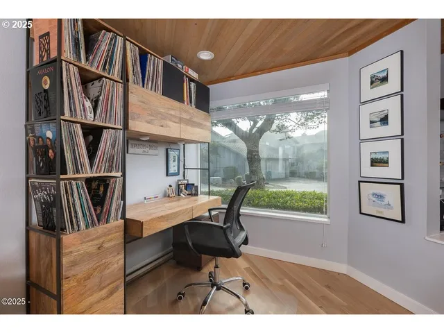 a view of a chairs and table in a patio