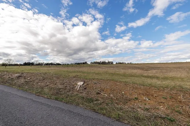 a view of a lake from a yard