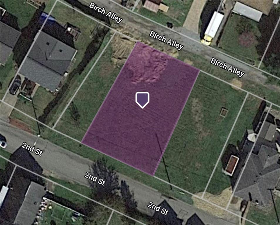an aerial view of a backyard