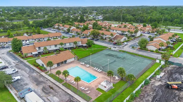 an aerial view of a city