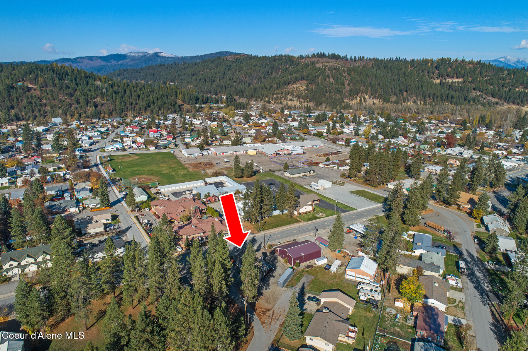 207 South Division Street Pinehurst, ID 83850 - Photo 28 of 34 Aerial_207SDivisionSt-6_Arrow