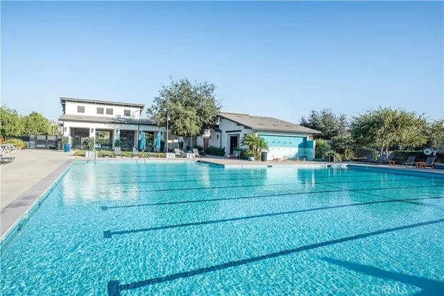 a view of an outdoor space and swimming pool