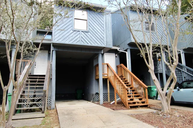 front view of a house with stairs