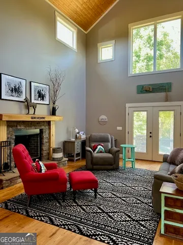 a front view of a house with plants