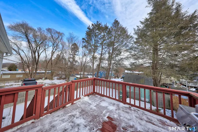 a view of a wooden bridge