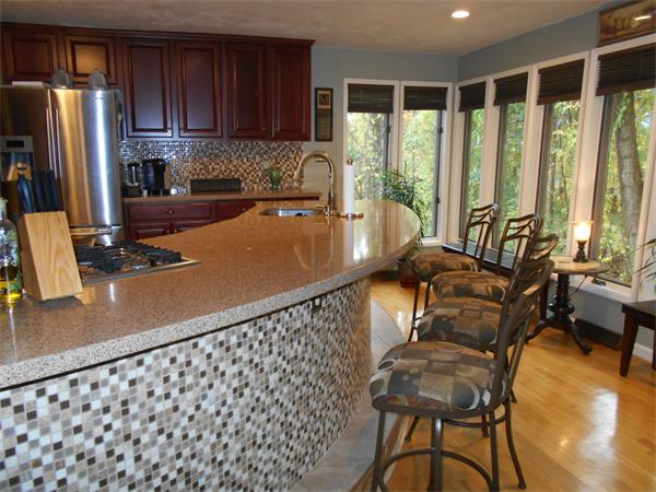 239 Monson Turnpike Road Ware, MA 01082 - Photo 11 of 30 a view of a kitchen with kitchen island granite countertop a large window and a sink
