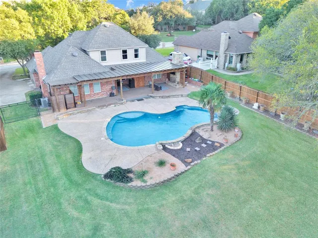 an aerial view of a house