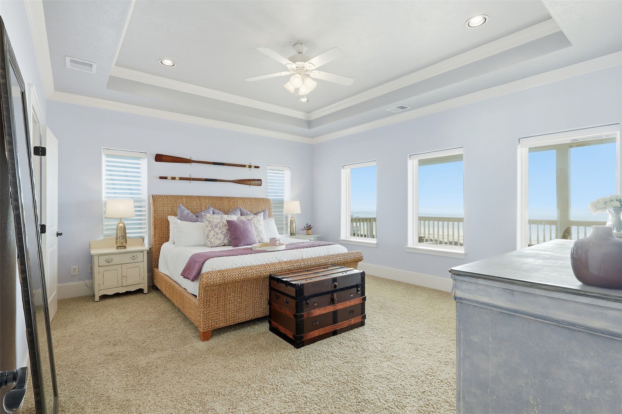11622 Beachside Galveston, TX 77554 - Photo 12 of 39 This spacious bedroom features large windows offering abundant natural light and ocean views.