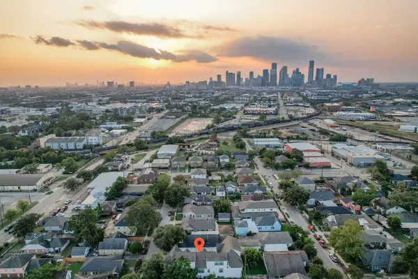 an aerial view of a city