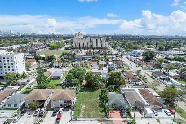 an aerial view of a city