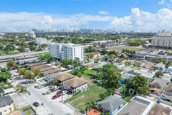 an aerial view of a city
