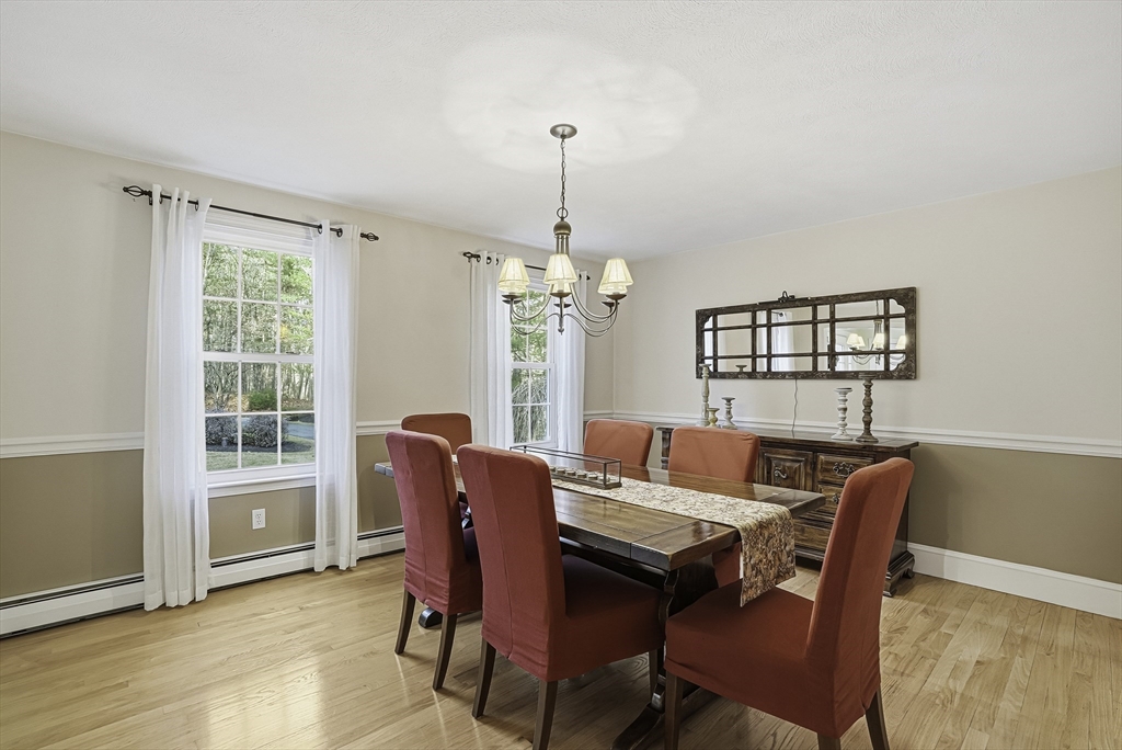 6 Hickory Lane Upton, MA 01568 - Photo 24 of 36 a dining room with furniture a chandelier and wooden floor