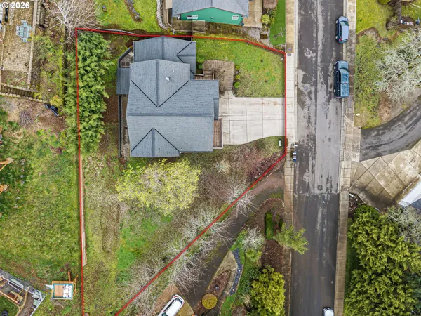 an aerial view of multiple houses