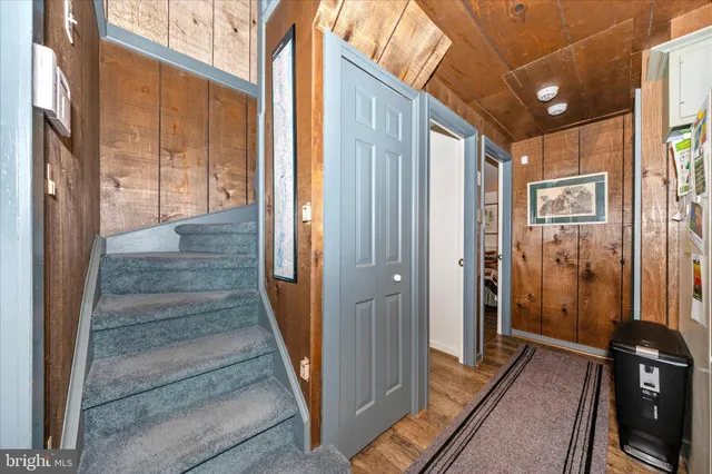 a bedroom with furniture