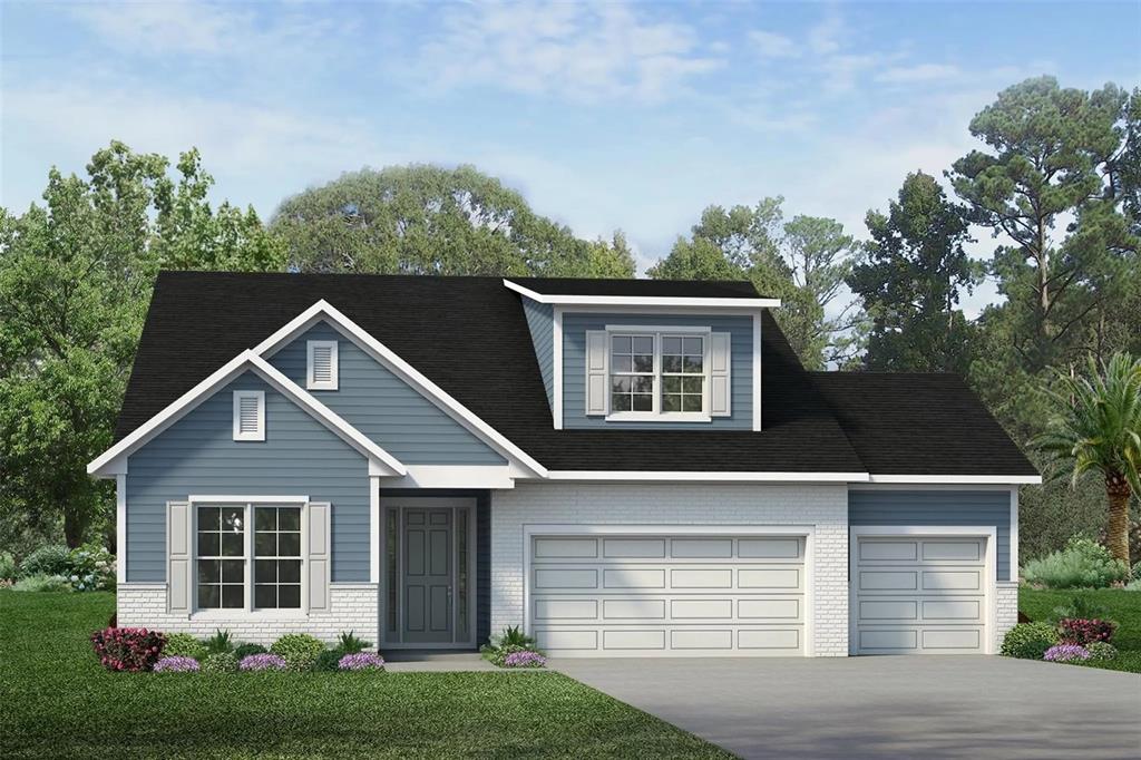 front view of a house with a yard