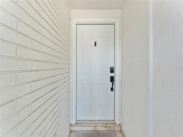 a view of wooden door