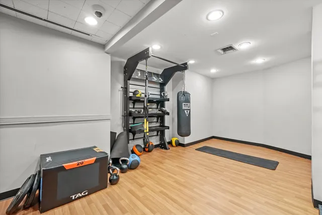 a view of a room with an empty space