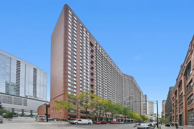 a view of a tall building