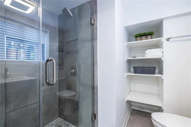 a bathroom with a shower