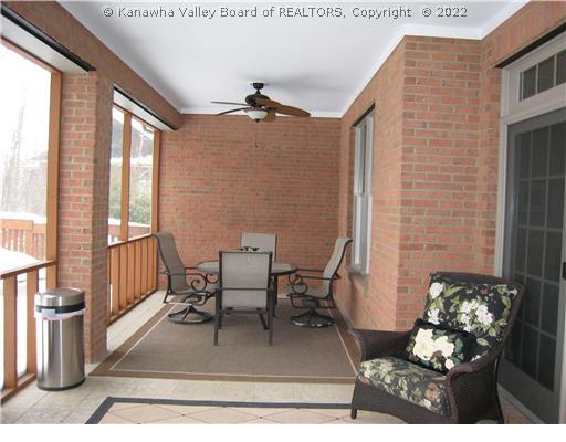 1582 Hampton Road Charleston, WV 25314 - Photo 6 of 8 Patio/Deck. Huge Screened in porch directly off the family room. This nice space offers tile floors, satellite TV hook up, sky lights, ceiling fans. A terrific outside room that is perfect for entertaining.
