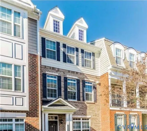 a front view of a multi story building