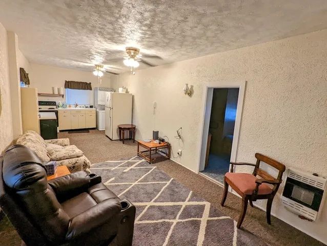 a living room with furniture a couch and wooden floor