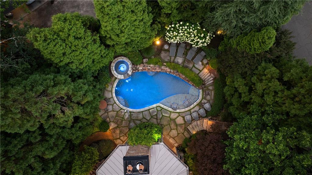 4136 North Stratford Road Northeast Atlanta, GA 30342 - Photo 72 of 78 an aerial view of a house with garden space and sitting area