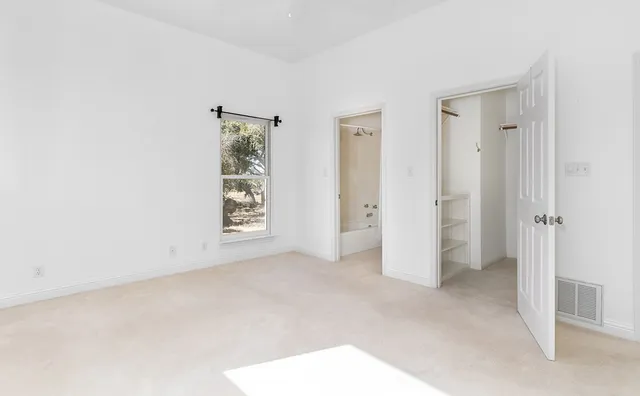 an empty room with a window