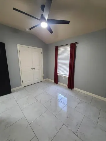 a porch with seating space