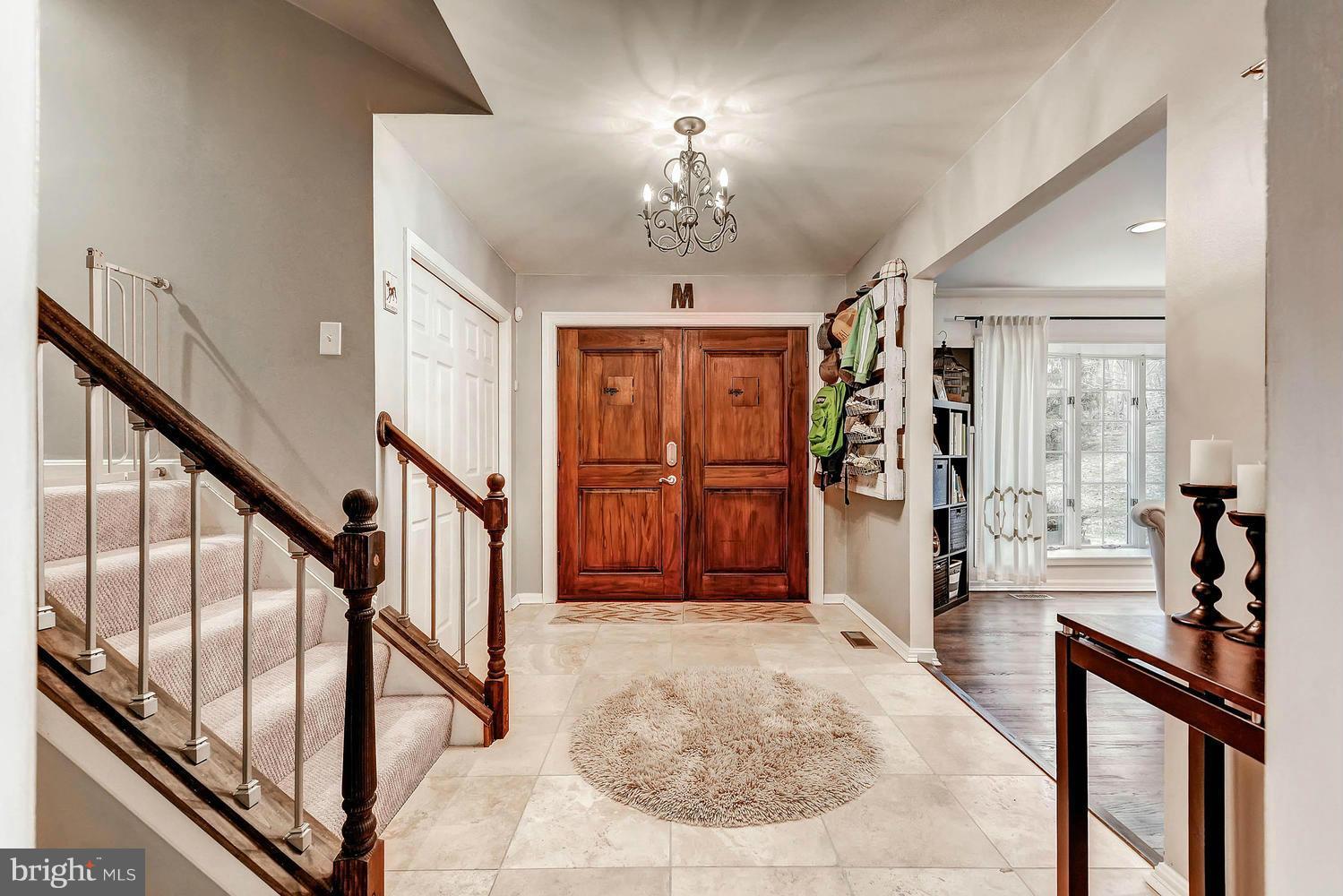 11313 Manor Road Glen Arm, MD 21057 - Photo 5 of 30 Grand Foyer w/ Travertine Floors