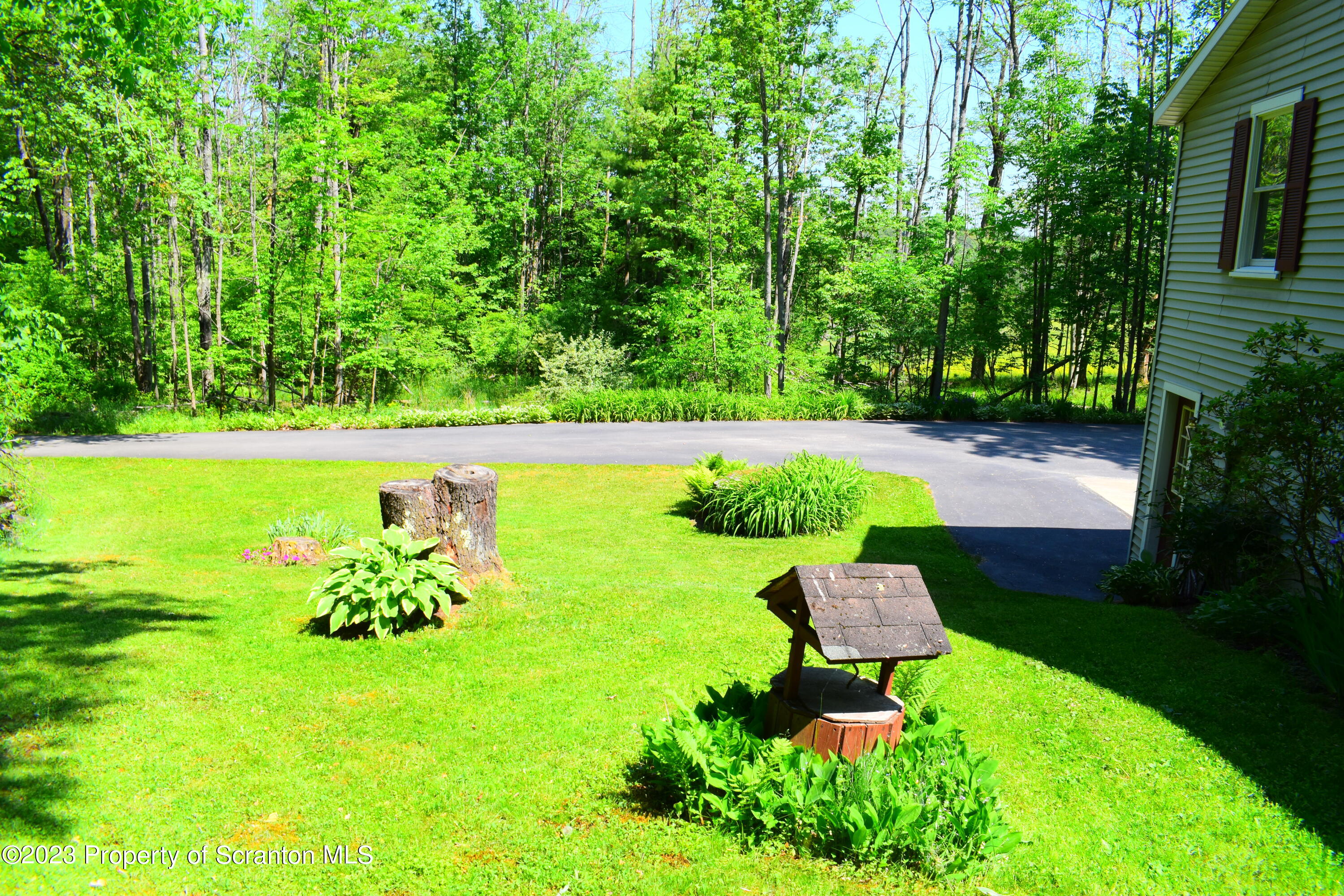 510 Hawranick Road Brackney, PA 18812 - Photo 69 of 76 a view of a garden with lawn chairs and a large tree