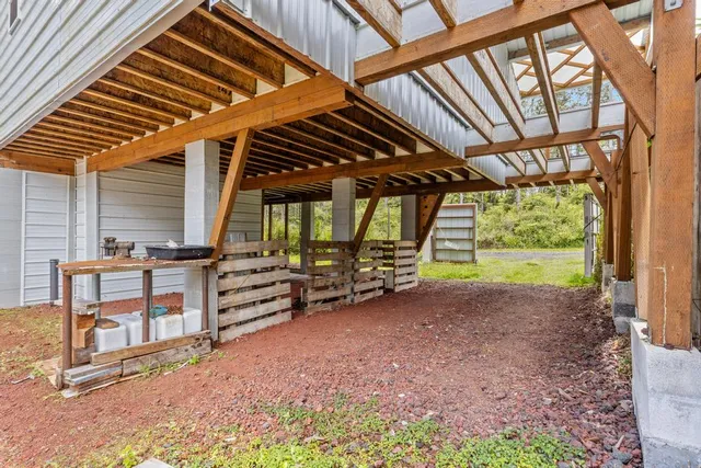 a view of porch with seating area