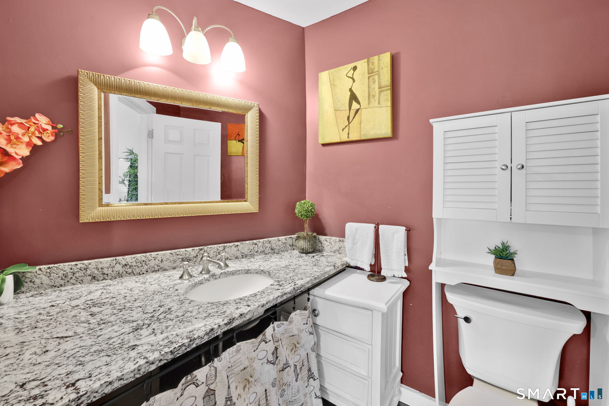 8 Whirling Dun, Unit 8 Canton, CT 06019 - Photo 14 of 28 a bathroom with a granite countertop sink a mirror and a bathtub