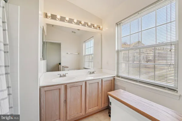 a bathroom with a sink a vanity and a mirror