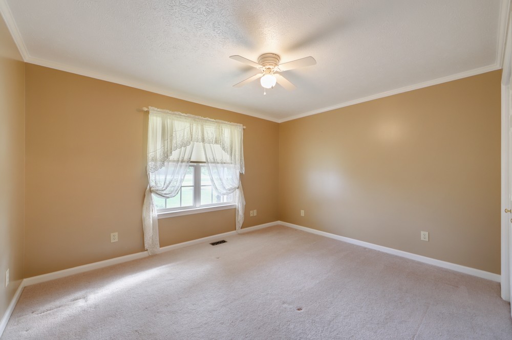 1303 Abiff Road Bon Aqua, TN 37025 - Photo 27 of 50 a view of an empty room with chandelier fan and fire place