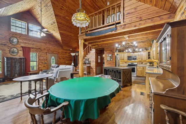 a bathroom with a bathtub and shower