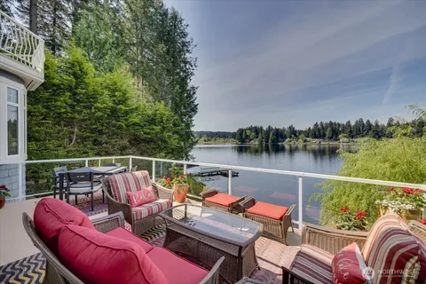 a view of a lake from balcony