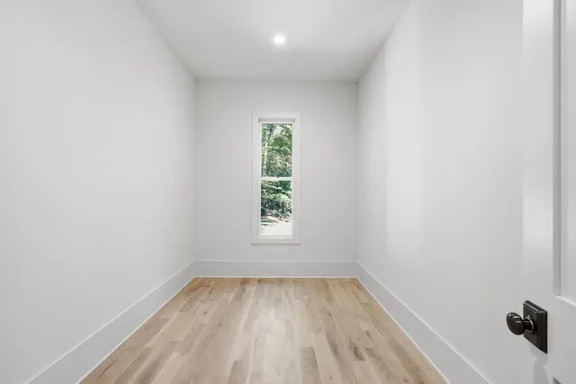 an empty room with a window
