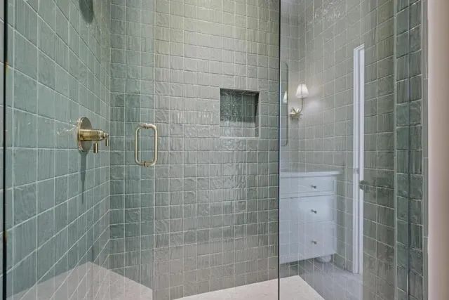 a bathroom with a shower