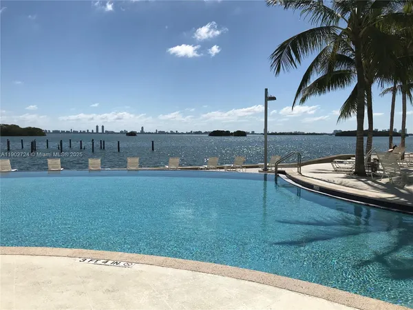 a view of a swimming pool with a yard
