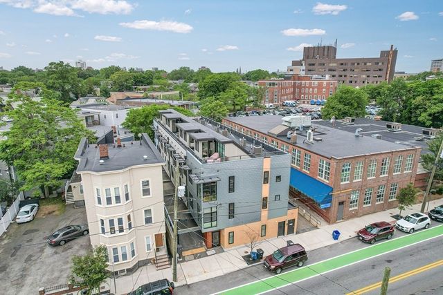 an aerial view of a city