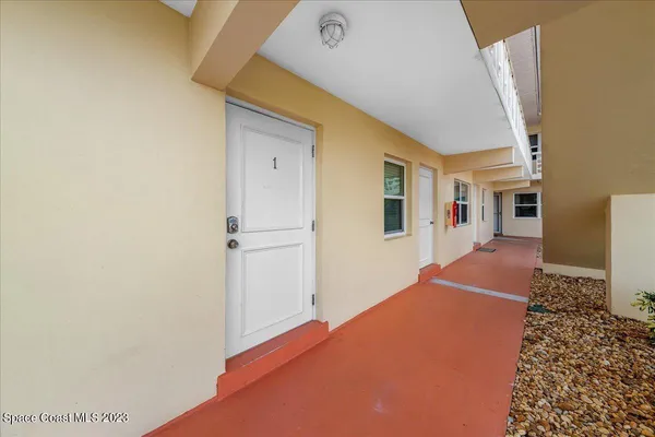 a view of a house with a front door