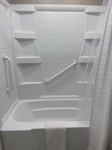 a close up of a bathtub