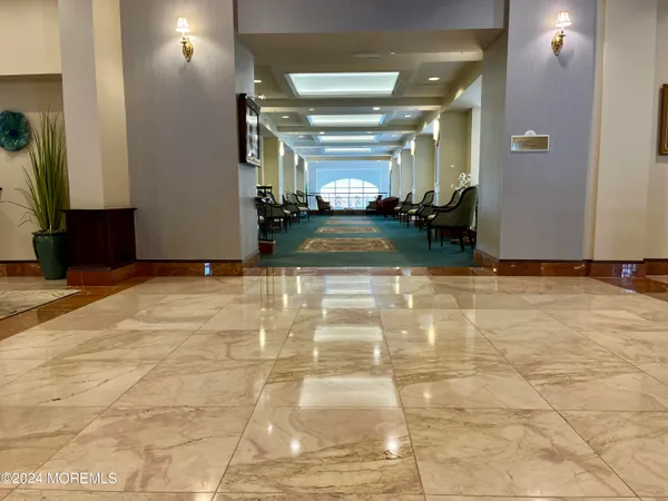 a view of lobby with a couch