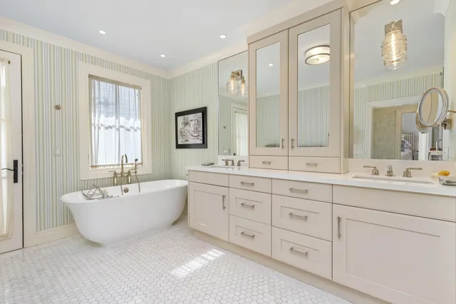 a view of a dining room with furniture and window