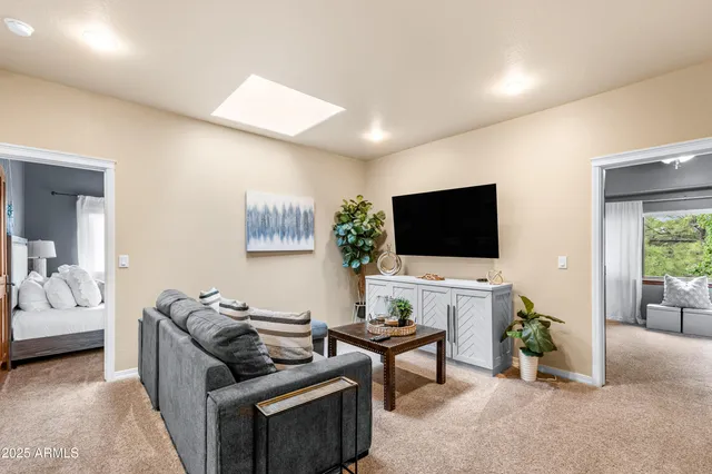 a bed room with a bed and a couch