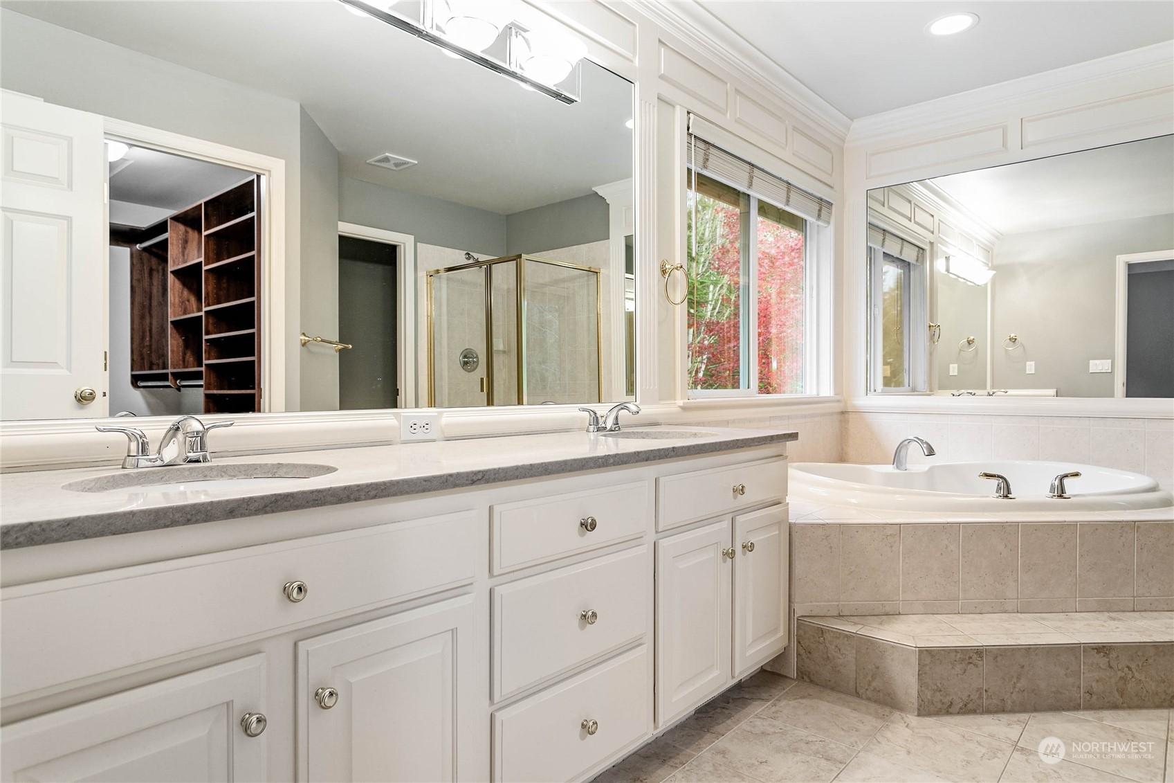 2509 201st Street Southeast Bothell, WA 98021 - Photo 17 of 33 a bathroom with a double vanity sink mirror and double
